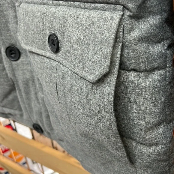 NWT,tahari mens real fur top puffer jacket light grey - Picture 5 of 17